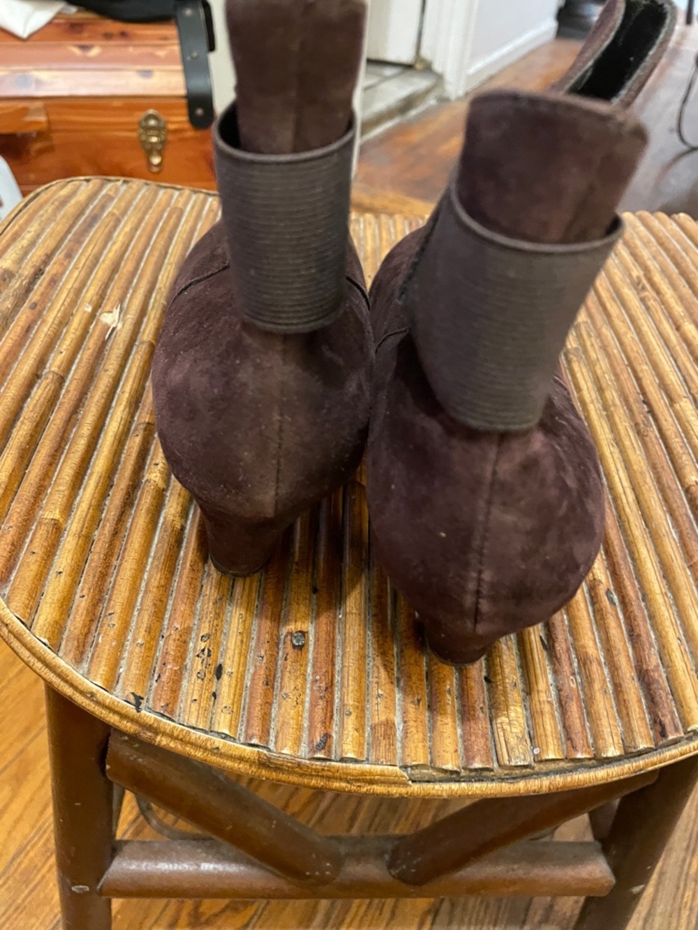 AEROSOLES Brown Suede Ankle Booties